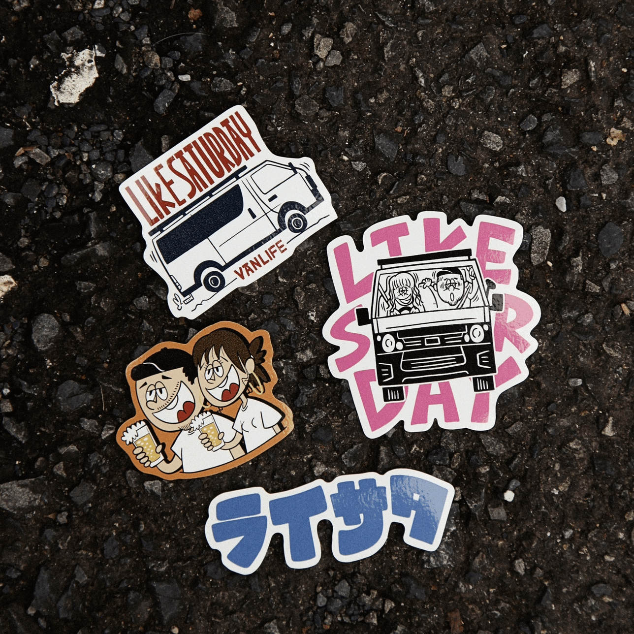 ライサタ Vanlife Stickers 4P